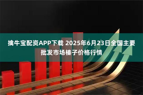 擒牛宝配资APP下载 2025年6月23日全国主要批发市场榛子价格行情